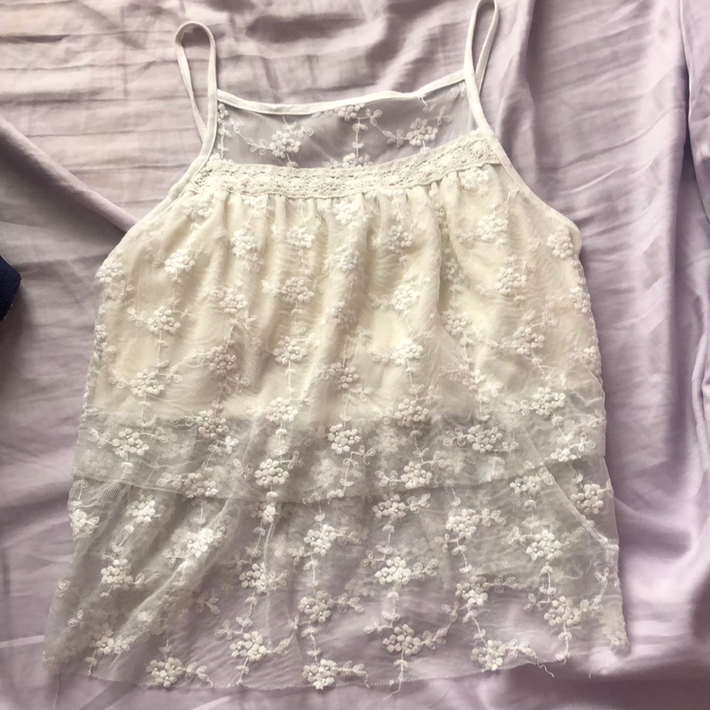Cream Lace Top